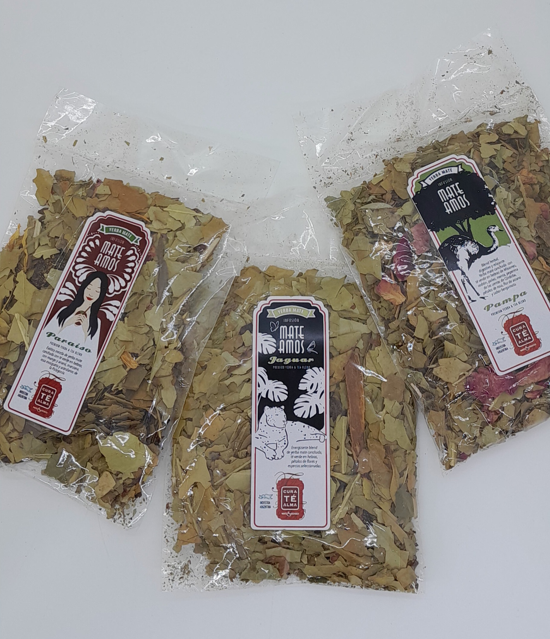 Bolsas 20 grs Blends con Yerba Mate: PAMPA, JAGUAR y PARAISO. - Imagen 2